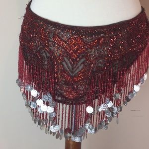 Beaded belly dancing belt